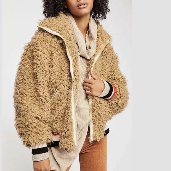Free People High In The Sky Bomber Teddy Coat